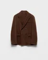 Prada Double-breasted Cashmere Jacket In Brown