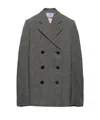 Prada Womens Grey Double-breasted Prince Of Wales Checked Cotton Jacket In Black