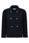 Prada Double-breasted Coat Coats And Trench Coats Blue In Blue