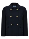 Prada Double-breasted Coat Coats And Trench Coats Blue In Blue