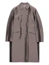 Prada Double-breasted Wool And Silk Coat In Gray