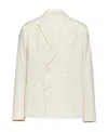 Prada Double-breasted Cotton Jacket In Nude