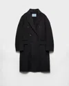 Prada Double-breasted Double Cashwool Coat In Black