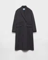 Prada Double-breasted Double Cashwool Coat In Gray