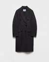 Prada Double-breasted Double Cashwool Coat In Gray