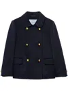 Prada Double-breasted Blue Jacket With Gold Buttons And Tailored Fit In 蓝色