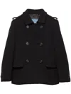 Prada Tailored Double-breast Wool Jacket In Black