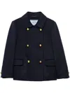 Prada Midnight Blue Wool Blend Coat In Blue