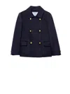 Prada Double-breasted Black Jacket With Gold Buttons And Tailored Fit