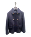 Prada Double-breasted Casual Jacket In Blue