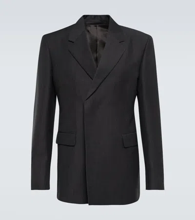 Prada Blazer Aus Mohair Und Wolle In Antracite