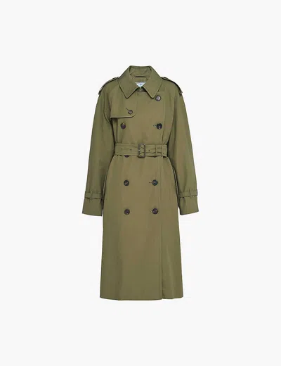 マ*ン様 PRADA Belted Double-Breasted Trench Prada Double-breasted Belted Trench Coat In Green | ModeSens