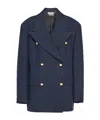 Prada Double-breasted Suit Jacket In Blue