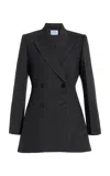 Prada Double-breasted Suiting Blazer In Black