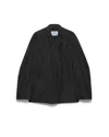 Prada Double-breasted Technical Taffeta Jacket In Black