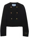 Prada Wool-blend Double-breasted Jacket In 黑色