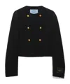 Prada Wool-blend Double-breasted Jacket In Black