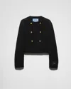 Prada Wool-blend Double-breasted Jacket In Black