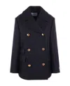 Prada Double-breasted Virgin-wool Coat In Blue