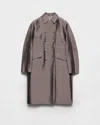 Prada Double-breasted Wool And Silk Coat In Brown