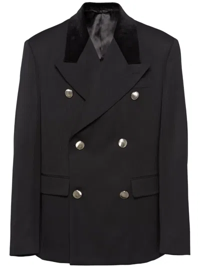 PRADA DOUBLE-BREASTED WOOL BLAZER