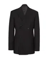 Prada Double-breasted Wool Blazer In Black