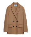Prada Double-breasted Blazer In Brown