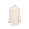 Prada Double-breasted Wool Coat Women In Neutrals