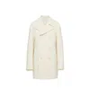 Prada Double-breasted Wool Coat In White