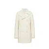 Prada Double-breasted Wool Coat Women In Neutral