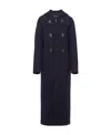 Prada Double-breasted Wool Duffle Coat In Blue