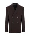 Prada Double Breasted Tailored Blazer In Black