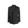 Prada Logo-patch Single-breasted Blazer In Gray