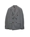 Prada Double-breasted Peak-lapels Blazer In Gray