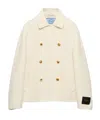 Prada Double-breasted Twill Jacket In Ivory