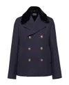 Prada Double-breasted Wool Peacoat In Blue