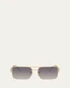 Prada Double-bridge Metal Square Sunglasses
