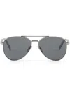 Prada Double-bridge Pilot-frame Sunglasses In Silver