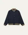 Prada Double Cashmere And Wool Bomber Jacket In Black