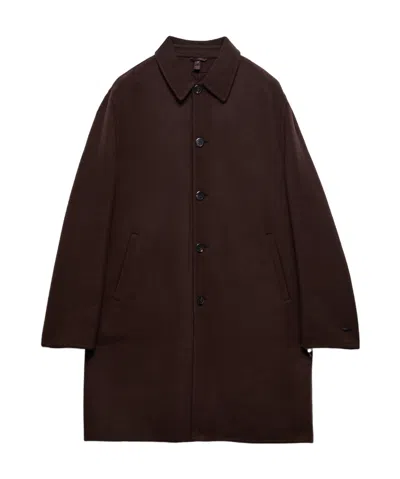 Prada Cashmere Overcoat In Ebony