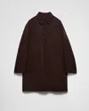 Prada Double Cashmere Overcoat In Ebony