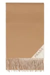 Prada Two-tone Fringed Edge Scarf Accessory In Brown