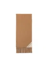 Prada Two-tone Fringed Edge Scarf Accessory In Brown
