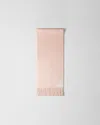 Prada Reversible Cashmere Scarf In Water Lily/chalk White