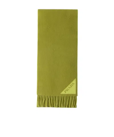 Prada Double-faced Scarf In Hellgrün