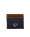 Prada Men Two-tone Fabric And Suede Wallet In Black