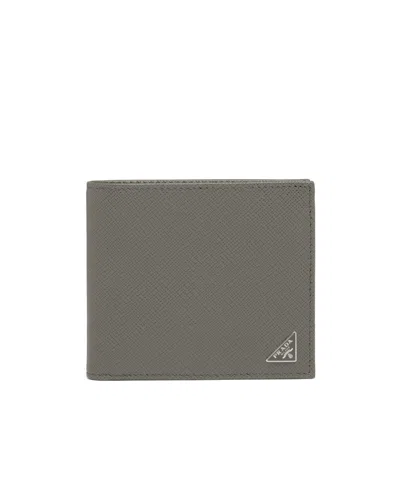 Prada Double-fold Wallet In Dali Lime