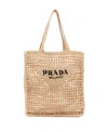 Prada Double-handle Hollow Handbag In Nude