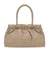 Prada Double Handle Shoulder Bag In Neutral