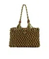 Prada Dual Texture Shopping Tote In Brown